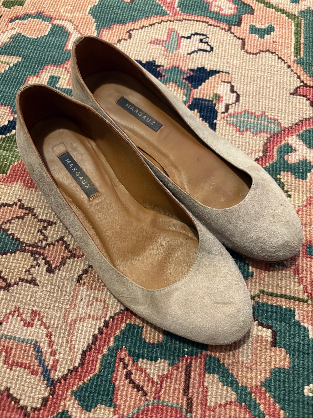 Margaux Light Gray Suede Ballet Flats